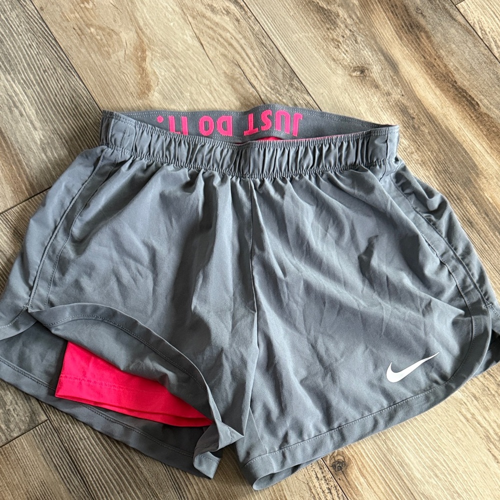 Nike Women's Athletic Shorts in Gray and Pink